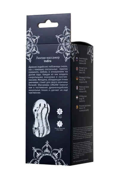 Masturbator nerealan Lingam bi TOIFA Indira, TPE, transparentan, 14 cm