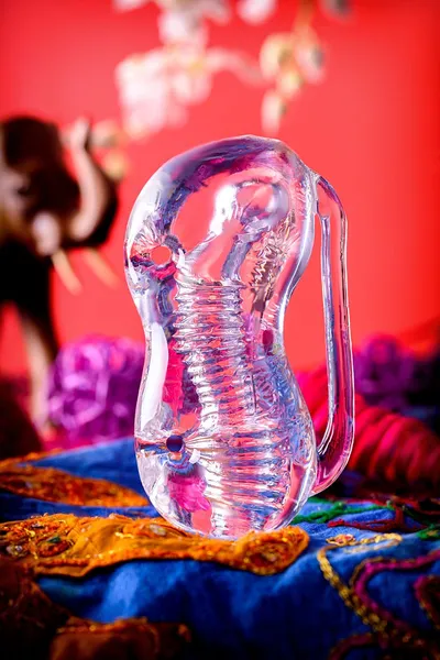 Masturbator nerealan Lingam bi TOIFA Indira, TPE, transparentan, 14 cm