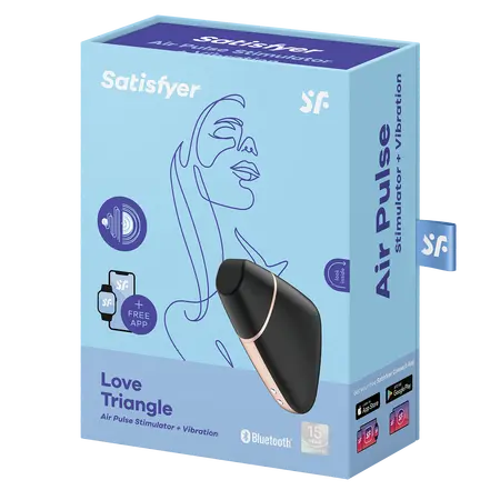 Vakuumski masažer sa vibracijama Satisfier Love Triangle Black 001784sa