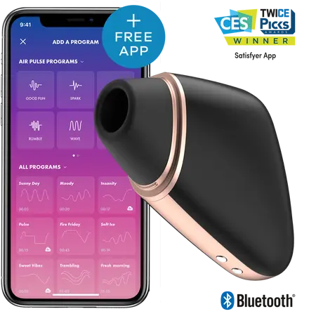 Vakuumski masažer sa vibracijama Satisfier Love Triangle Black 001784sa