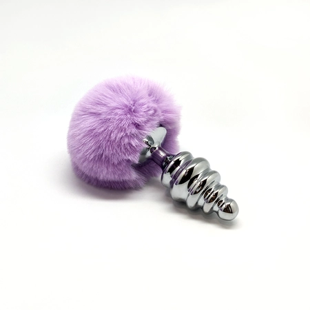 Analni čep Metal Anal Fluffly Twist Plug L Purple 70398AL