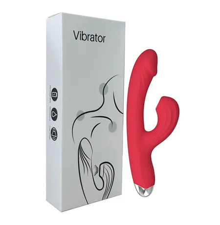 Silikonski zečji vibrator sa vakuumskim klitoralnim procesom crveni sv r