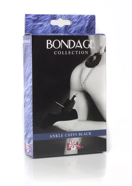Krzneni okovi na nogama Bondage crni