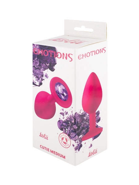 Analni čep Emotions Cutie Medium Pink dark purple crystal 4012-02Lola