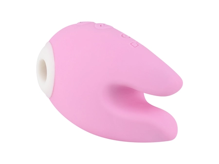 Ružičasti silikonski vibrator sa vakuumskom talasnom stimulacijom