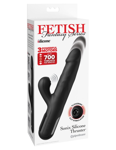 Vibrator sa trostrukom stimulacijom Sonik Silicone Thruster