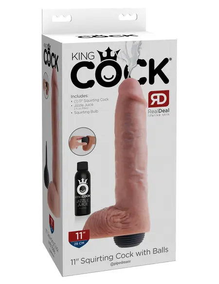 Dildo sa imitacijom ejakulacije King Cock 11  Skuirting Pipedream 560521PD