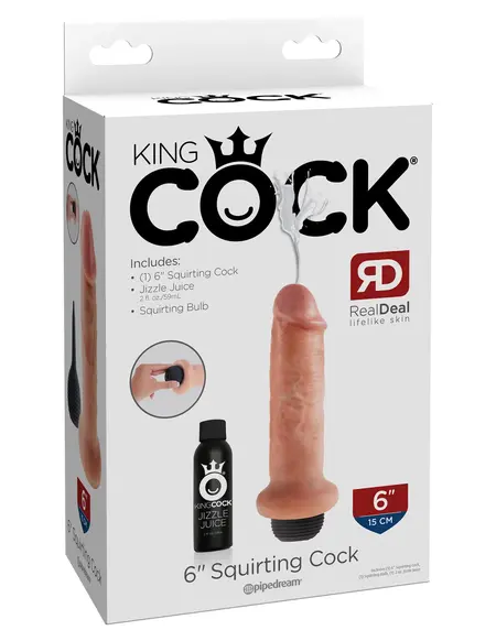 Dildo sa imitacijom ejakulacije King Cock 6  Skuirting Pipedream 560621PD