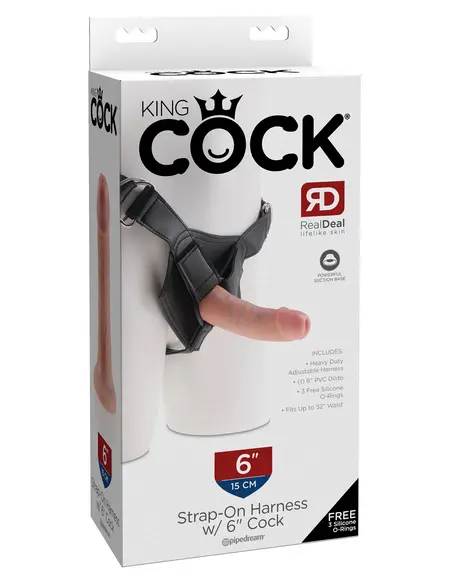 King Cock Strapon na uprtaču sa 6-inčnim članom-Flesh Pipedream 562121PD