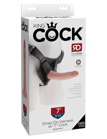 Strapon King Cock Strapon na sigurnosnom pojasu sa 7-inčnim članom-Flesh Pipedream 562221PD
