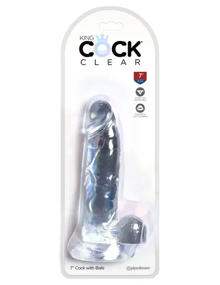Dildo King Cock transparentan 7  pijetao sa kuglicama Pipedream 575420pd