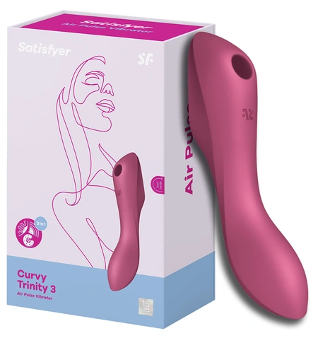 Vakuumski masažer Satisfyer Curvy Trinity 3 Red 036526sa