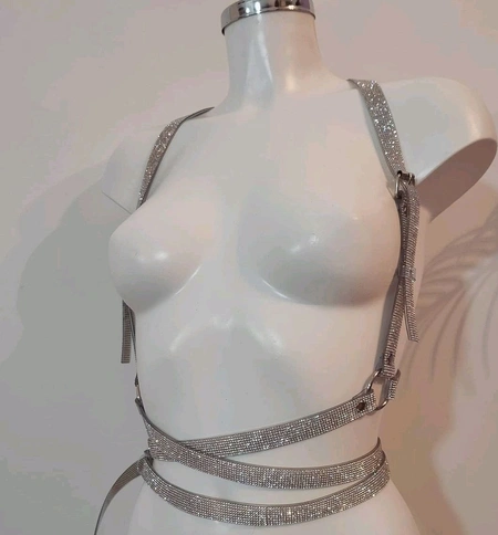 Kristalni portupea rhinestones Srebrna oko struka za fotosesiju