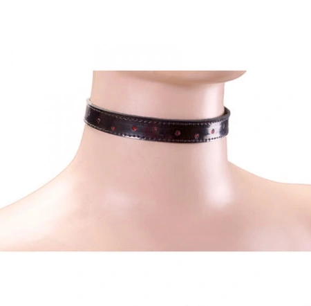 Ogrlica Choker sa rhinestones (crvena, crna) P285