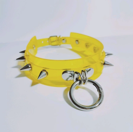 Choker ogrlica sa prstenom i šiljcima od vinila za zabavu fotografisanje