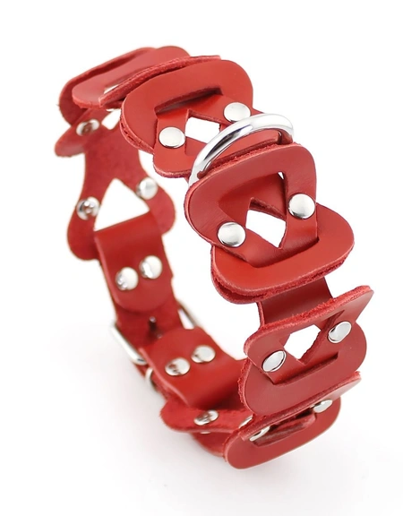 Erotska ogrlica od kožne pletenice sa povodcem