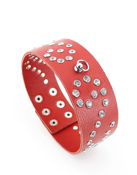 Bdsm ogrlica od crvene kože 18 + za igranje uloga