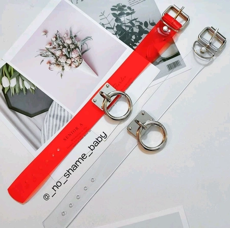 Ogrlica Choker prozirna sa prstenom arktički led