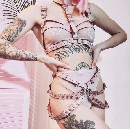 Pojas Gartera za nastupe fotografisanja Pink portupea Choker kinki