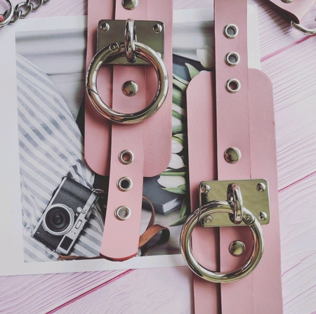 Set ogrlica lisice povodac prirodna koža. Pakovanje kao poklon!