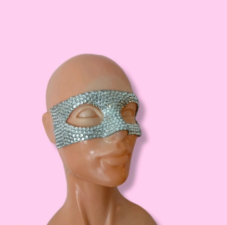 Karnevalska maska od kamenčića Srebrna muška ženska berningmen