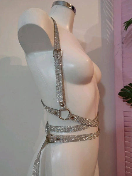 Kristalni portupea rhinestones Srebrna oko struka za fotosesiju