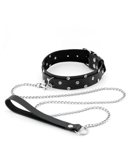 Bdsm ogrlica sa povodcem sek ukras od rhinestona