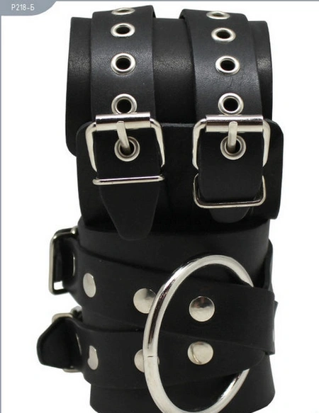 BDSM lisice od kože  krst (R218)