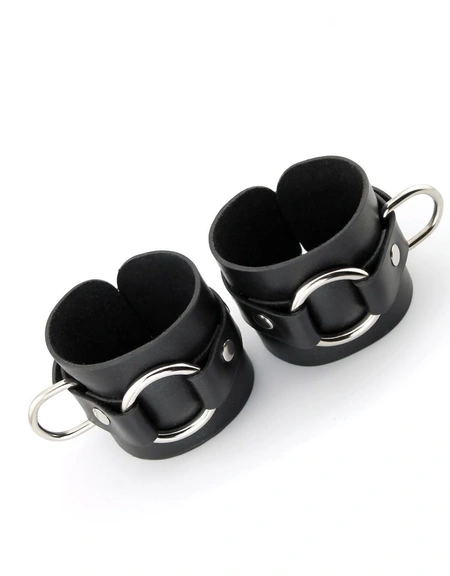 Bdsm lisice od kože sa prstenom