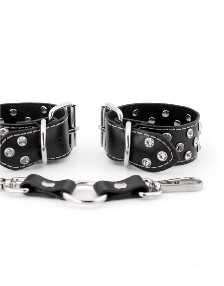 Kožne lisice sa rhinestones