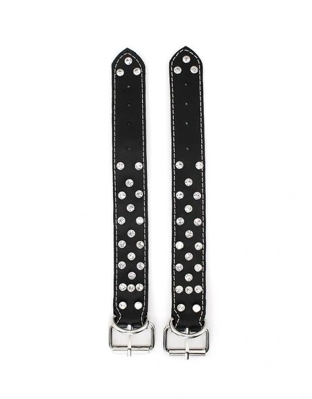 Kožne lisice sa rhinestones