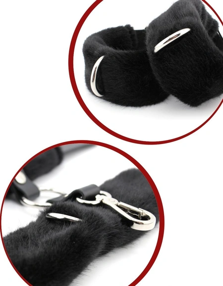 Lisice meki krzneni bdsm-kožni sa krznenim krznom