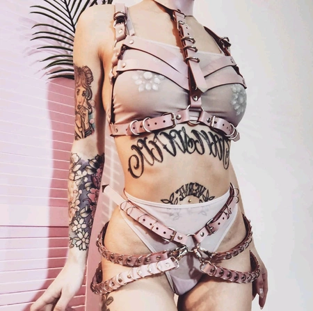 Pojas Gartera za nastupe fotografisanja Pink portupea Choker kinki