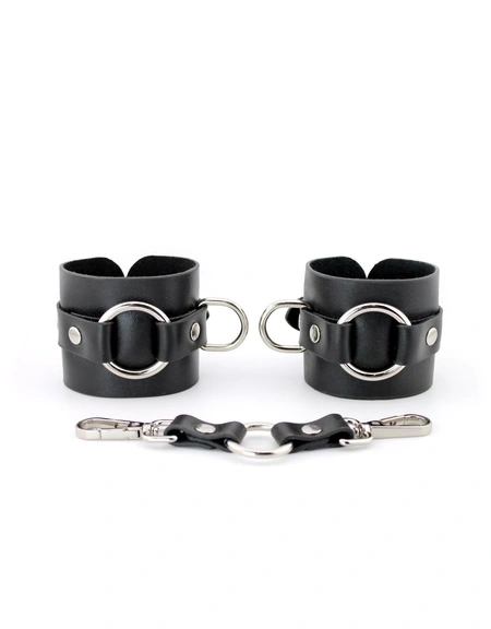 Bdsm lisice od kože sa prstenom