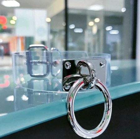 Ogrlica Choker prozirna sa prstenom arktički led