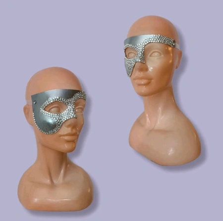 Karnevalska maska od kamenčića Srebrna muška ženska berningmen