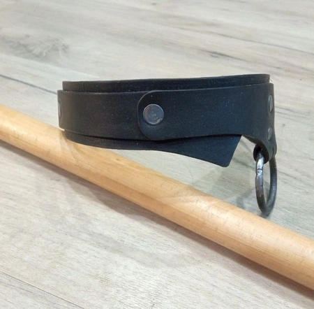 Ogrlica od čokera sa prstenom od prave kože