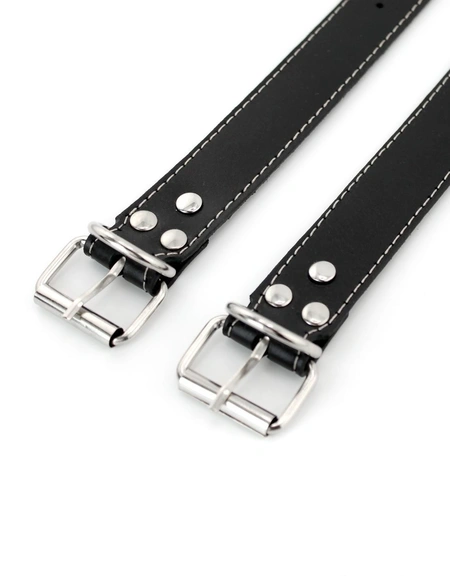 Lisice kožni bdsm sa ukrasnim šavovima