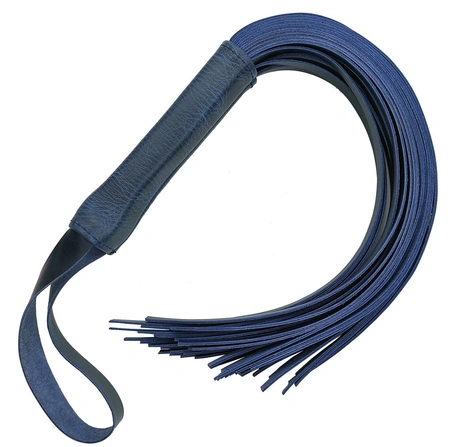 Tamnoplava kožna pletenica flogger za BDSM (BDSM bič za igre)