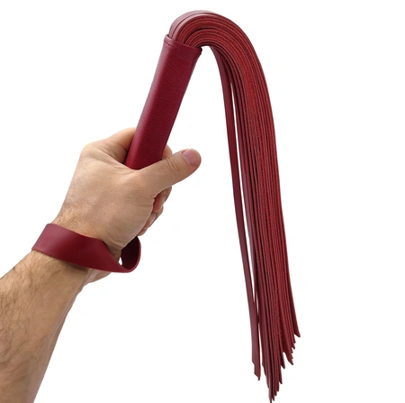 Crvena kožna pletenica flogger za BDSM (BDSM bič za igre i predigre)