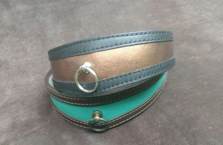 Ogrlica od čokera sa prstenom od kože