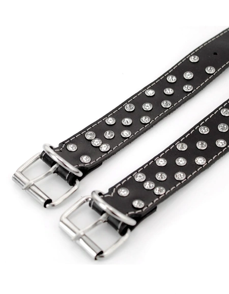 Kožne lisice sa rhinestones