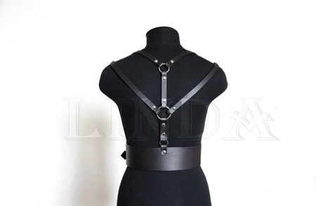 Ženska kožna portupea sa širokim pojasom