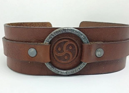 BDSM ogrlica sa prstenom (smeđa) Triskel