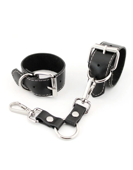 Lisice kožni bdsm sa ukrasnim šavovima