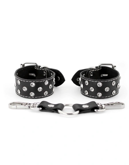 Kožne lisice sa rhinestones