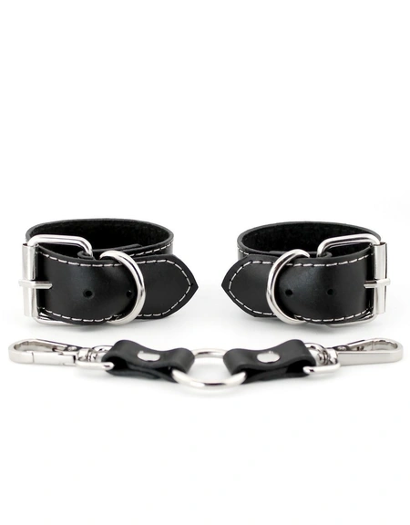 Lisice kožni bdsm sa ukrasnim šavovima