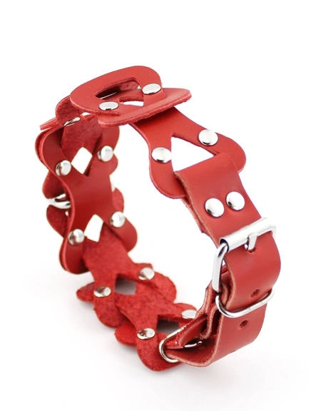 Erotska ogrlica od kožne pletenice sa povodcem