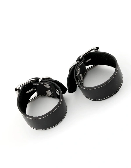 Lisice kožni bdsm sa ukrasnim šavovima