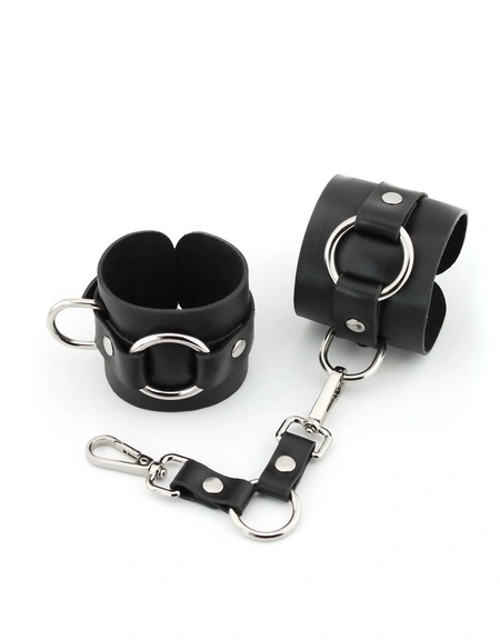 Bdsm lisice od kože sa prstenom